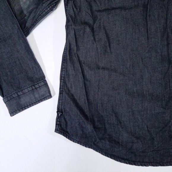 Guess Grey Faded-Design Full Button-Up Shirt - Picture 9 of 13